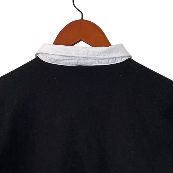 Victoria's Secret PINK Black White Rugby, Stripe Long Sleeve Polo Collar, Size S - Picture 7 of 15